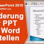 Powerpoint Inhaltsverzeichnis Vorlage Süß Gliederung In Powerpoint Erstellen Mit Ms Fice Word 2010