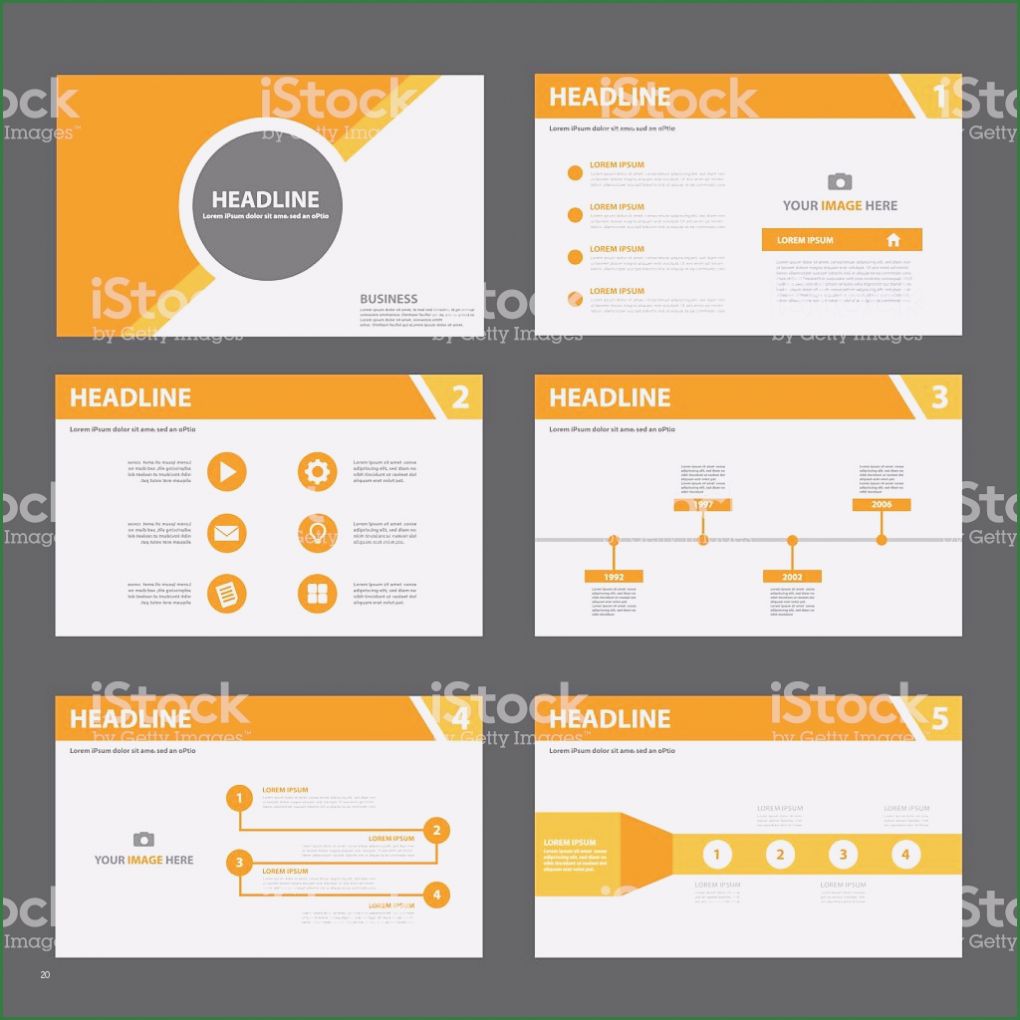 Präsentation Design Vorlagen Bewundernswert orange Mehrzweckpräsentation Flachen Designvorlagen Stock