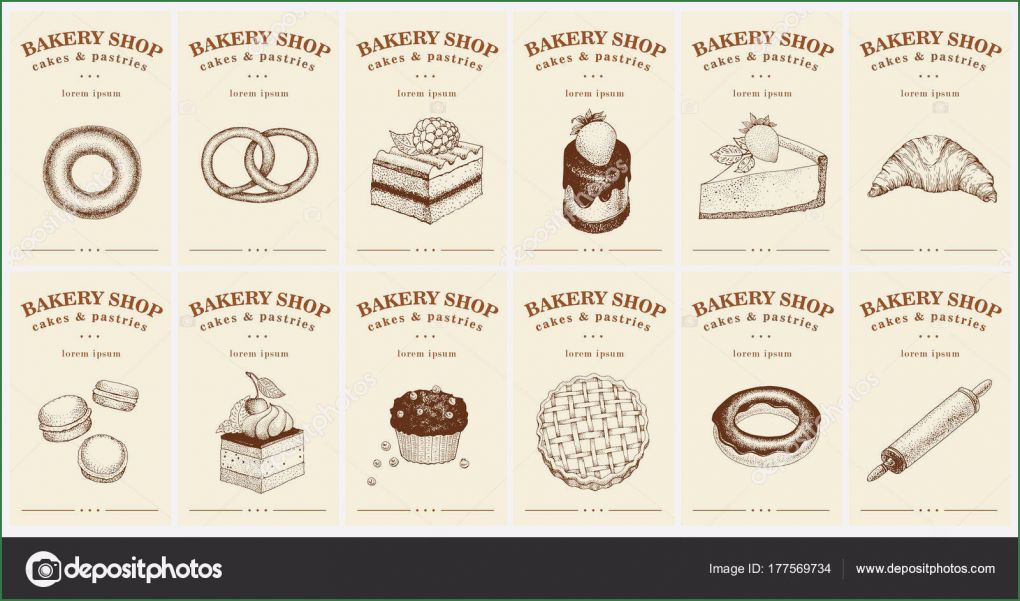 Preisschilder Vorlagen Bäckerei Angenehm Этикетки с выпечки и десертов Шаблоны наборов ценники для