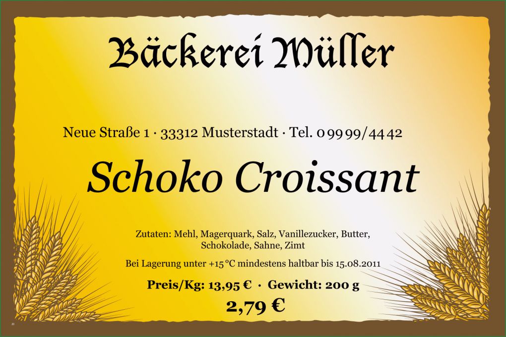 Preisschilder Vorlagen Bäckerei Erstaunlich Etikettendrucker Für Bäckereien Schaumermal24