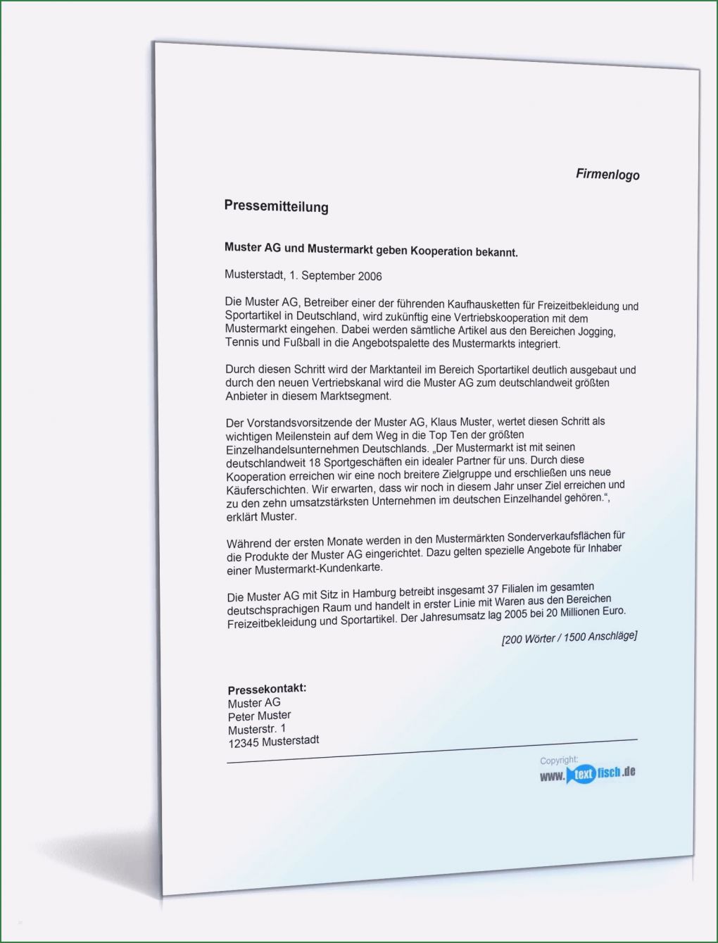 Pressemitteilung Schreiben Vorlage Erstaunlich 13 Firmenprofil Erstellen Muster