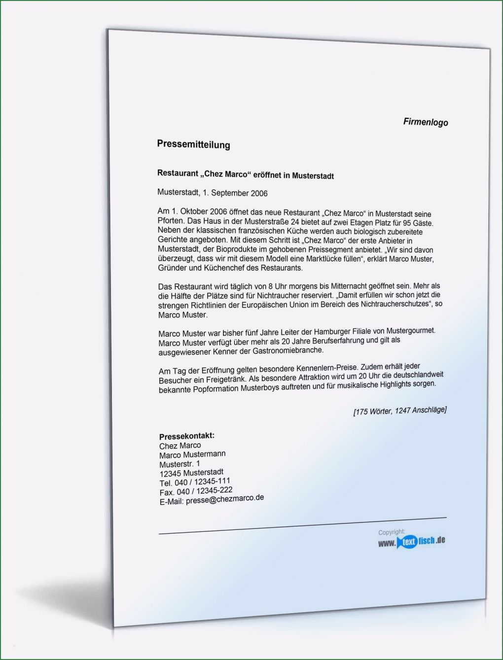 Pressemitteilung Schreiben Vorlage Wunderbar Pressemitteilung über Eröffnung Eines Restaurants