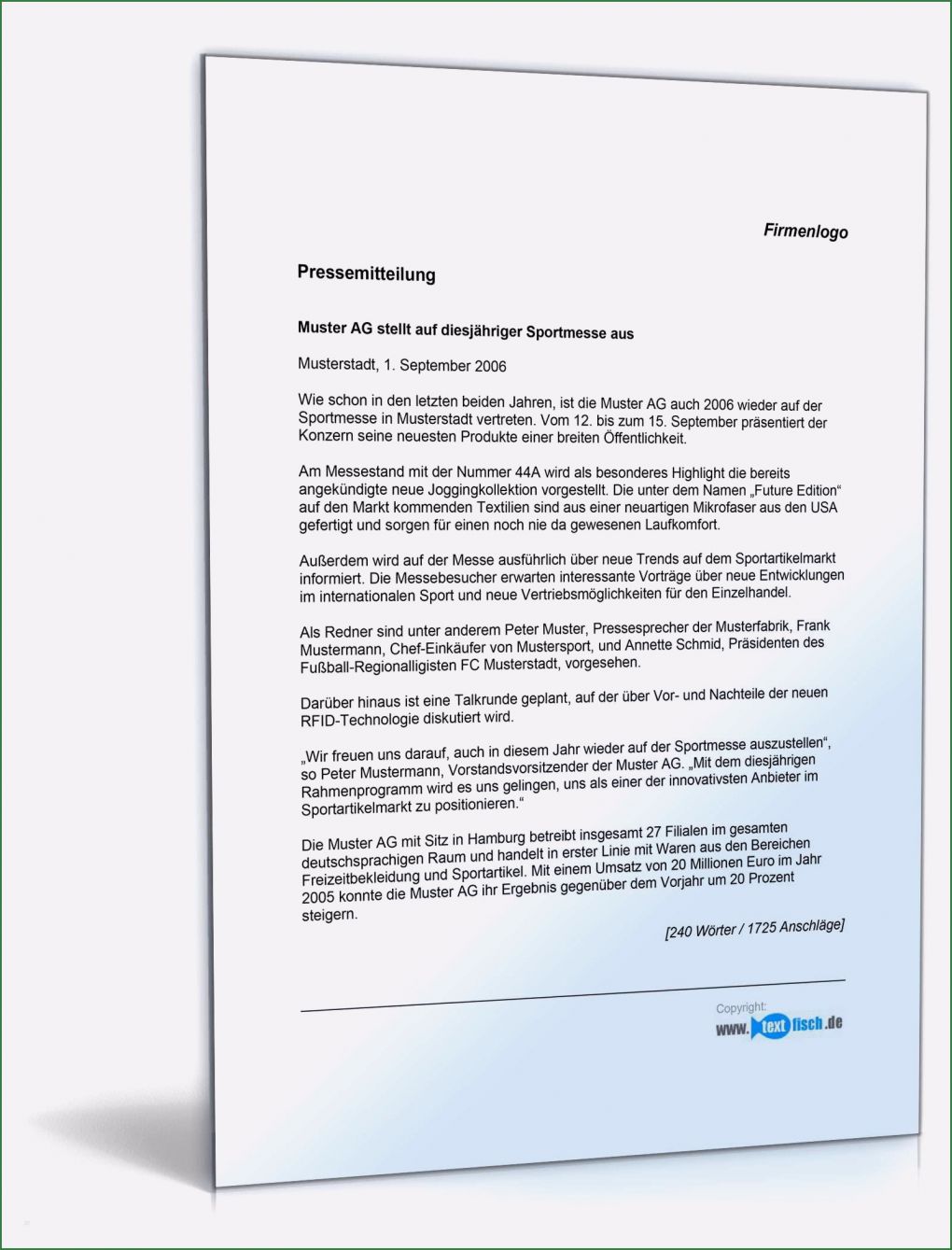 Pressemitteilung Vorlage Word Erstaunlich Pressemitteilung Ankündigung Eines Messeauftrittes