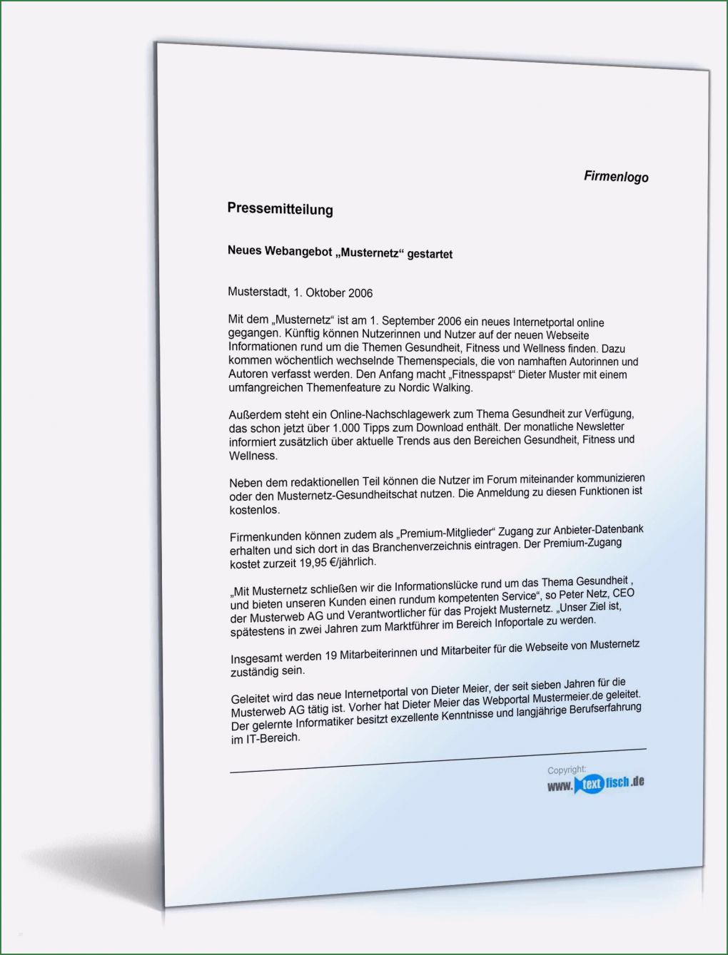 Pressemitteilung Vorlage Word Fabelhaft Pressemitteilung Launch Eines Internetportals Infoportal