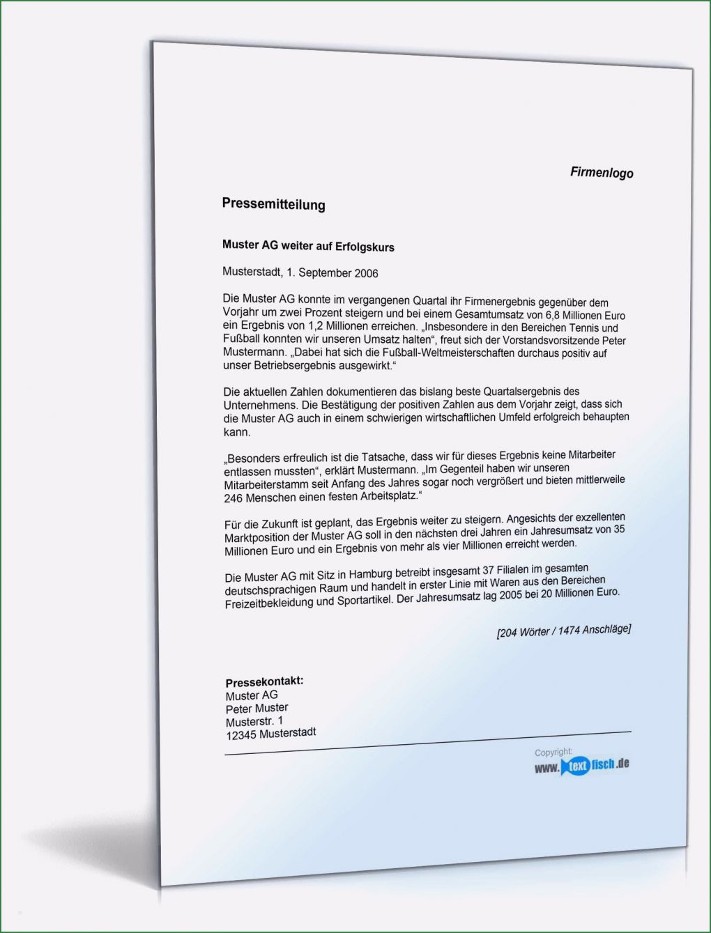 Pressemitteilung Vorlage Word Fabelhaft Pressemitteilung Verkündung Der Geschäftsergebnisse