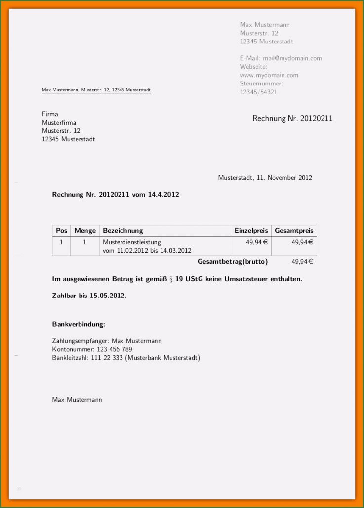 Privatperson Rechnung Schreiben Vorlage Hübsch Muster Rechnung Erstellen Vorlage Schreiben Privatperson