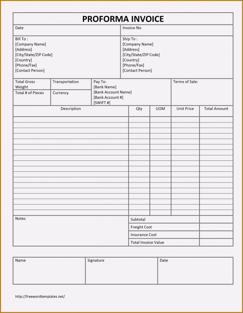 Proforma Invoice Vorlage Best Of 6 Sample Of Performa Invoice