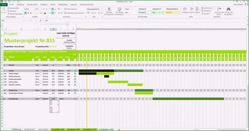 Projektablaufplan Vorlage Excel Wunderbar Projektplan Excel