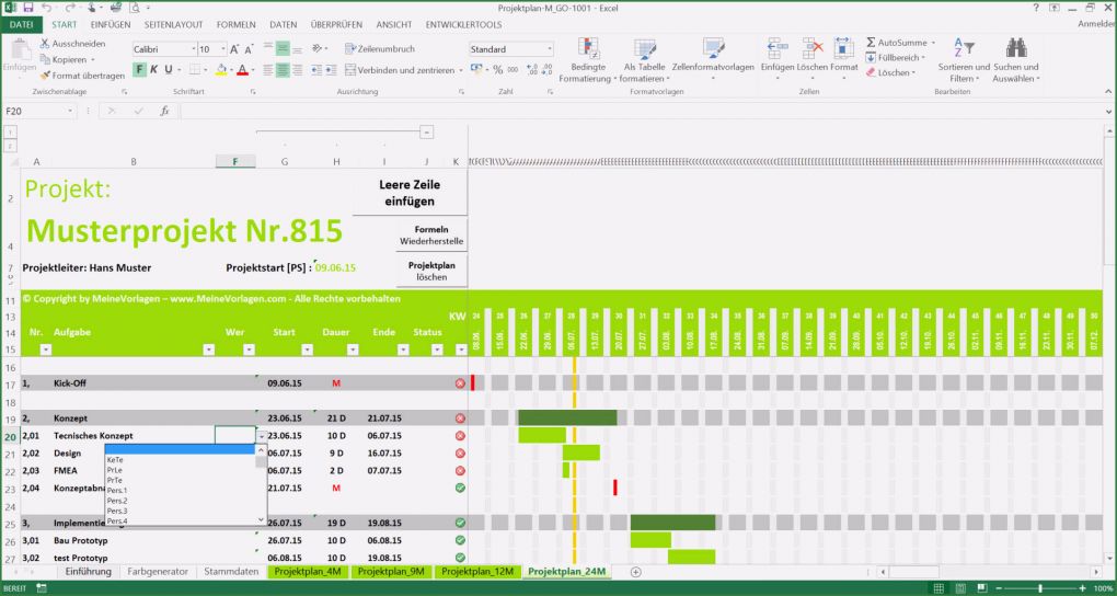 Projektmanagement Excel Vorlage Kostenlos Großartig Projektplan Excel