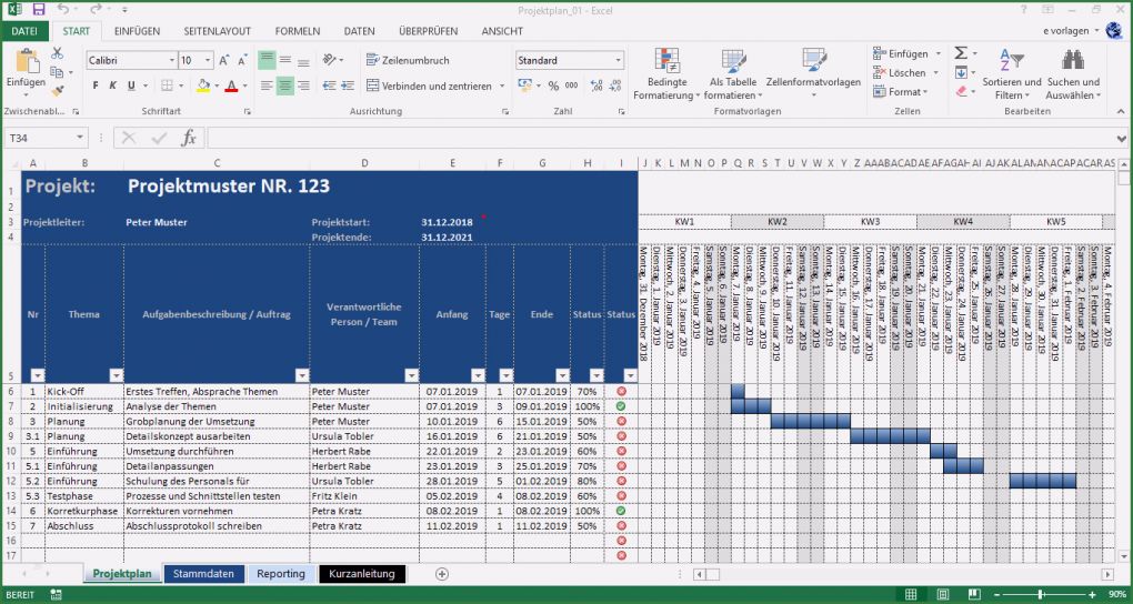 Projektmanagement Excel Vorlage Kostenlos Schön Projektplan Projektmanagement