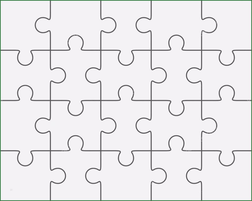Puzzle Leere Vorlage Erstaunlich Jigsaw Puzzle Leere Vorlage 4 X 5 20 Stück — Stockvektor