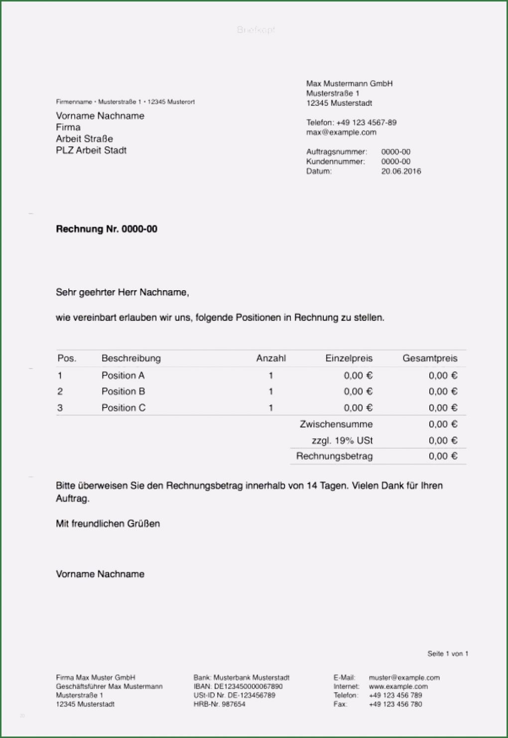 Rechnung Kleinunternehmer Vorlage Word Gut 15 Vorlage Rechnung Kleinunternehmer Word