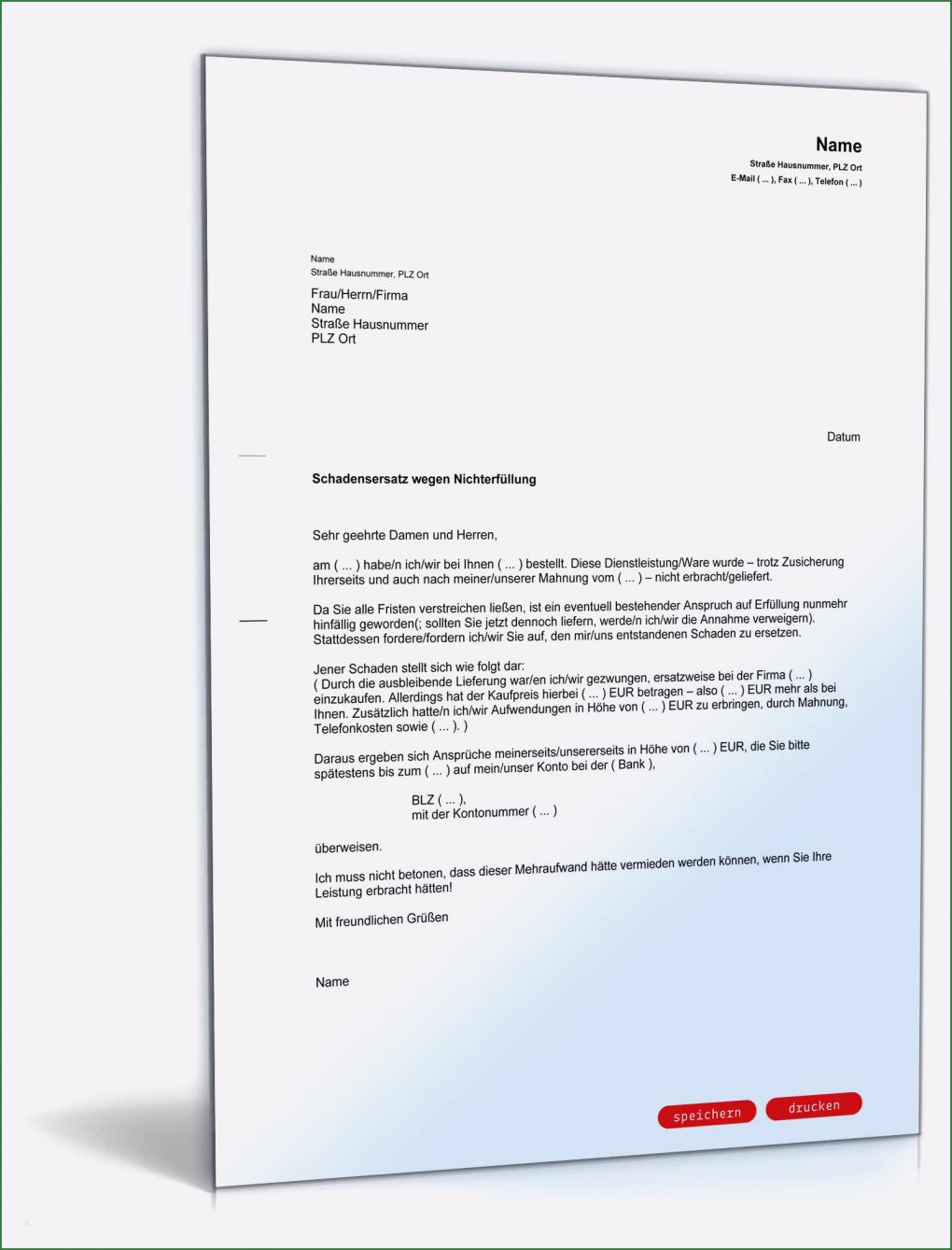 Schadensersatz Rechnung Vorlage Wunderbar Schadensersatz Wegen Nicht Erbrachter Dienstleistung