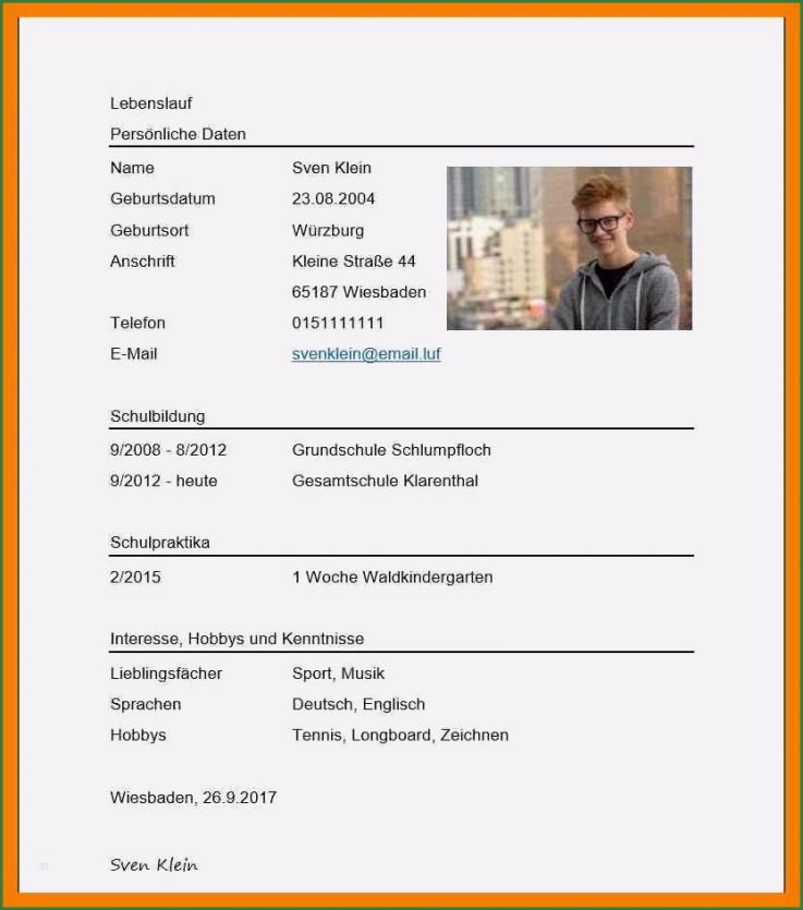 Schülerpraktikum Lebenslauf Vorlage Hübsch 15 Lebenslauf Vorlage