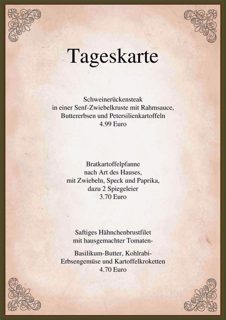 Speisekarten Vorlagen Word Fabelhaft 7 Speisekarte Vorlage Word Kostenlos