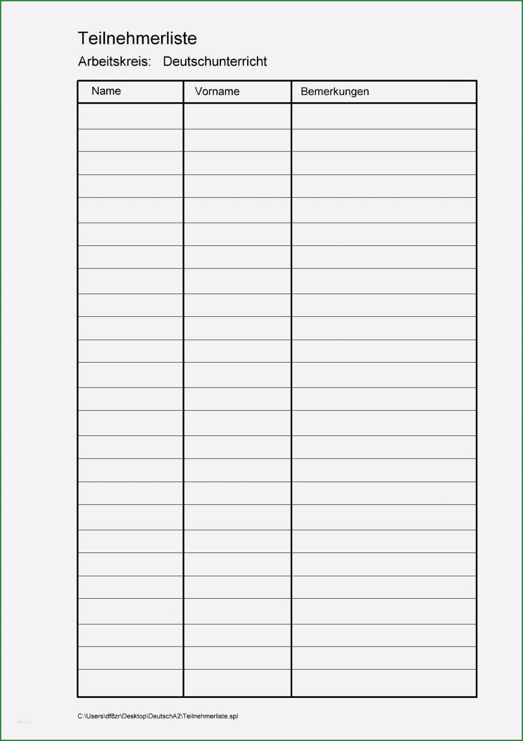 Teilnehmerliste Vorlage Excel Luxus 14 Teilnehmerliste Vorlage Word Kostenlos