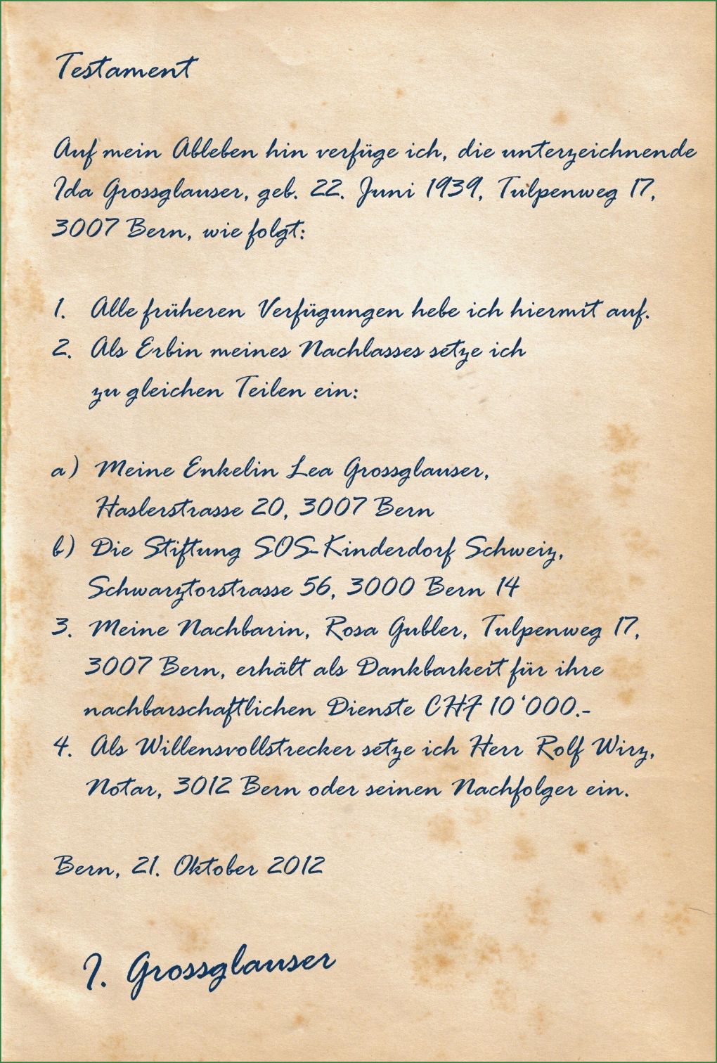 Testament Schreiben Vorlage Elegant Testament Erbschaft Nachlass sos Kinderdorf Schweiz