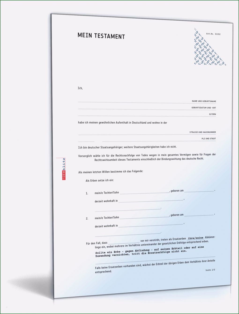 Testament Vorlage Word Großartig Einfaches Testament
