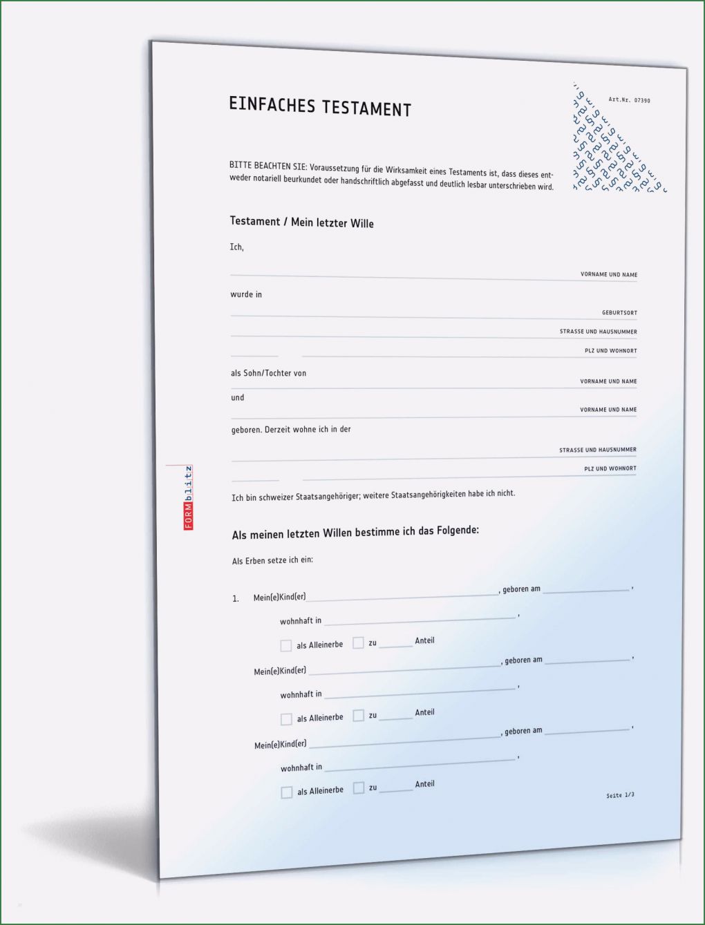 Testament Vorlage Word Schön Einfaches Testament Muster Vorlage Zum Download