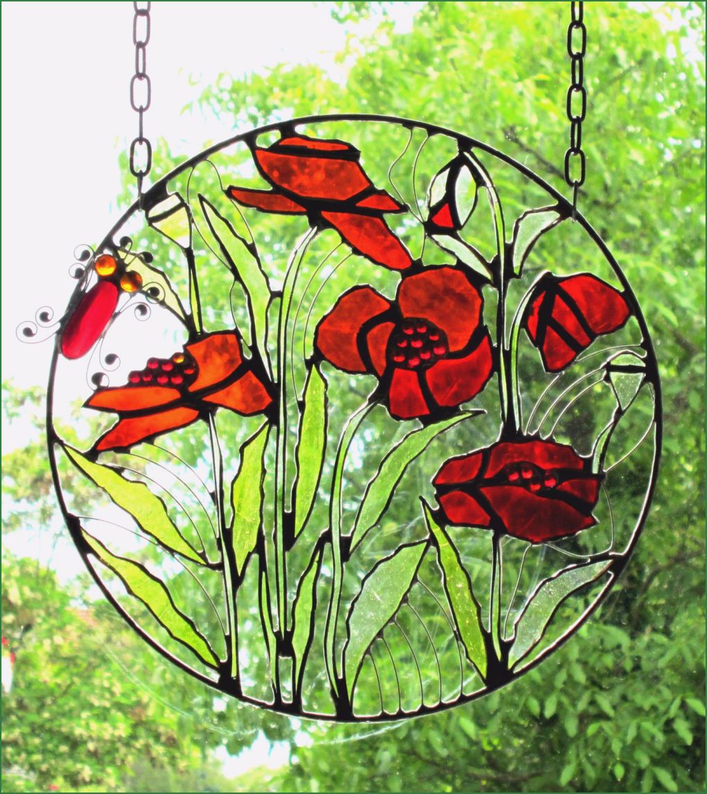Tiffany Fensterbilder Vorlagen Großartig Tiffany as Design Fensterbild Mohnblumen