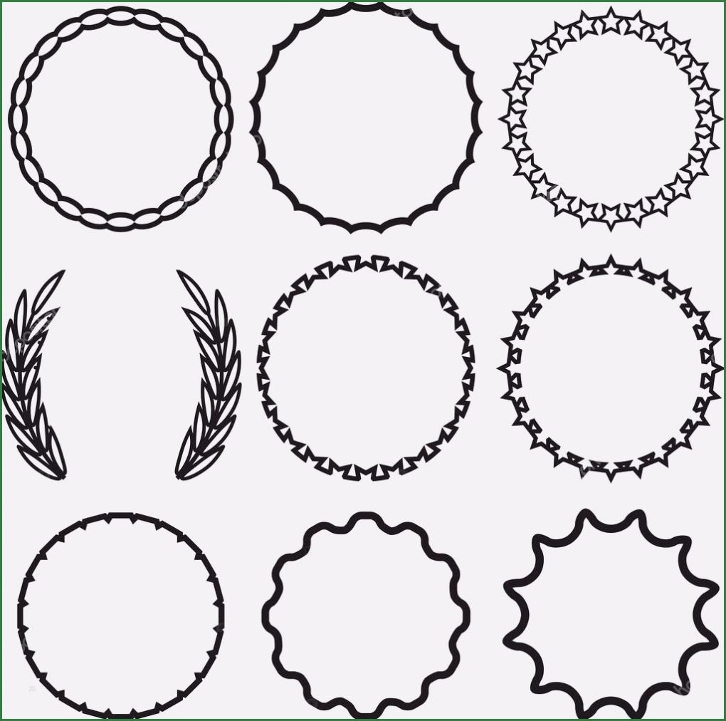 Tour Label Vorlage Wunderbar Frame Round Set Dekoration Vorlage — Stockvektor