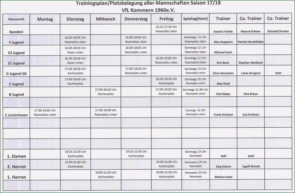 Trainingsplanung Fußball Vorlage Neu 10 Trainingsplan Vorlagen