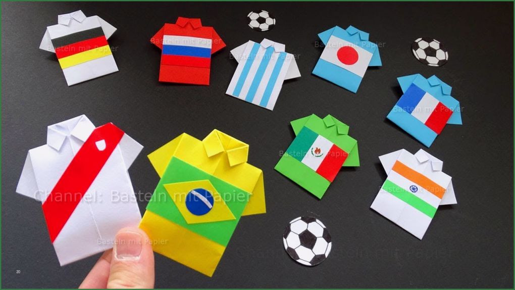 Trikot Einladungskarte Vorlage Luxus origami Fussball Trikot Basteln Mit Papier Hemd Shirt