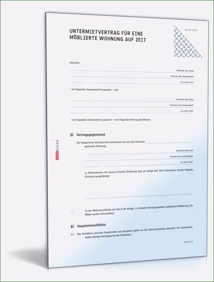 Untermietvertrag Auf Zeit Vorlage Bewundernswert Befristeter Untermietvertrag Möblierte Wohnung Muster