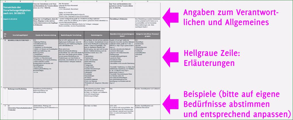 Verarbeitungsverzeichnis Dsgvo Vorlage Einzigartig Dsgvo Für Freiberufliche Übersetzer Und Sprach Nstleister