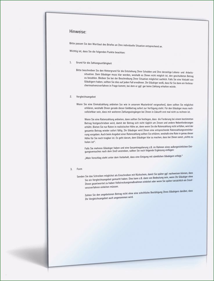 Vergleichsangebot Vorlage Genial Vergleichsangebot An Privaten Gläubiger