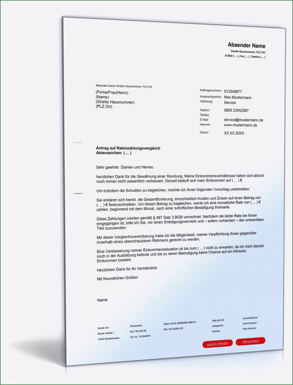 Vergleichsangebot Vorlage Inspiration Antrag Auf Ratenzahlungsvergleich