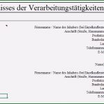 Verzeichnis Von Verarbeitungstätigkeiten Vorlage Word Cool Das Excel tool Für Das Verzeichnis Von