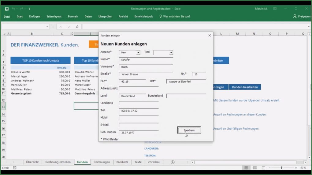 Verzugszinsen Excel Vorlage Großartig Teil 3 Kunden Verwalten