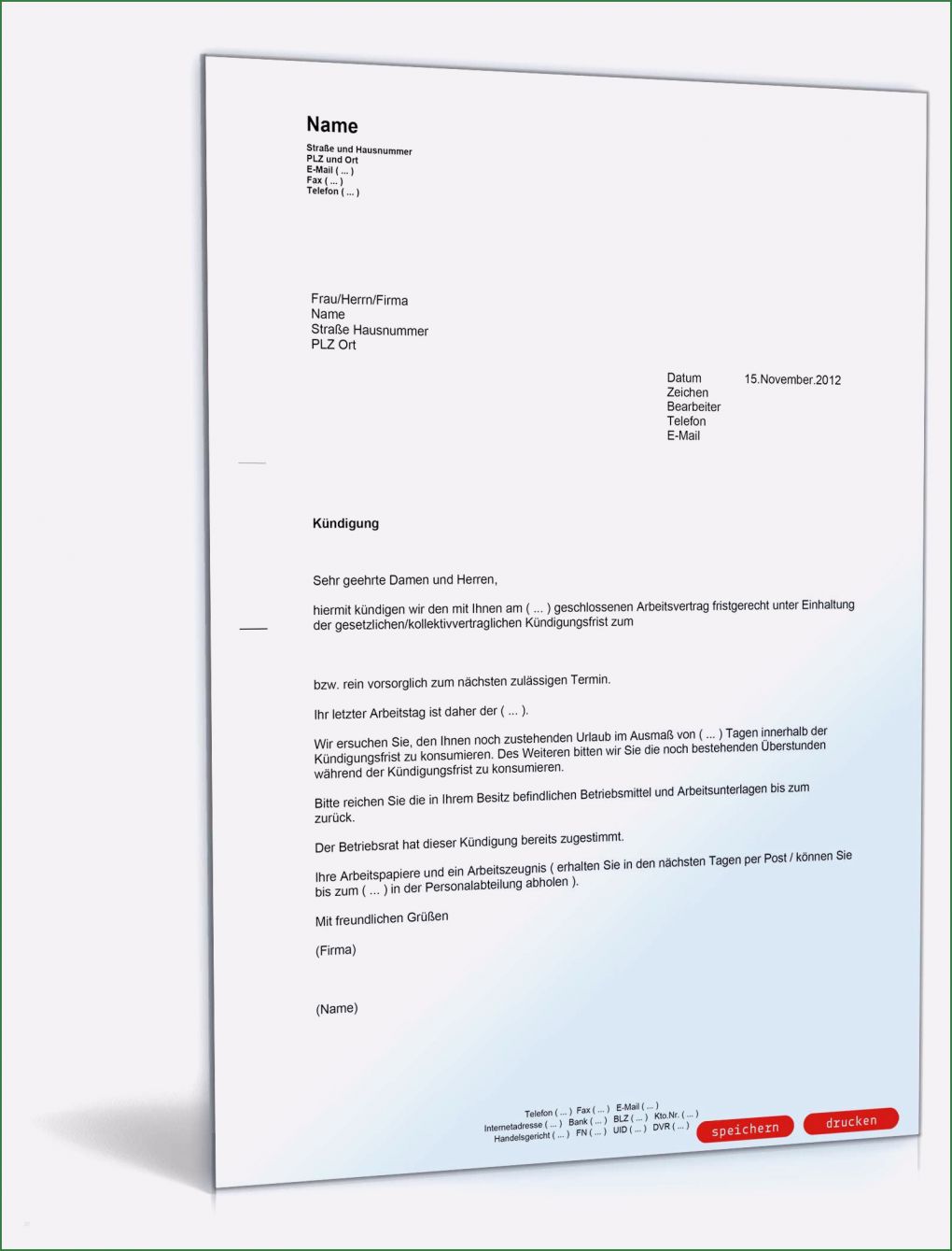 Vorlage Abmahnung Arbeitgeber Beste Kündigung Arbeitsvertrag Fristgemäß Arbeitgeber