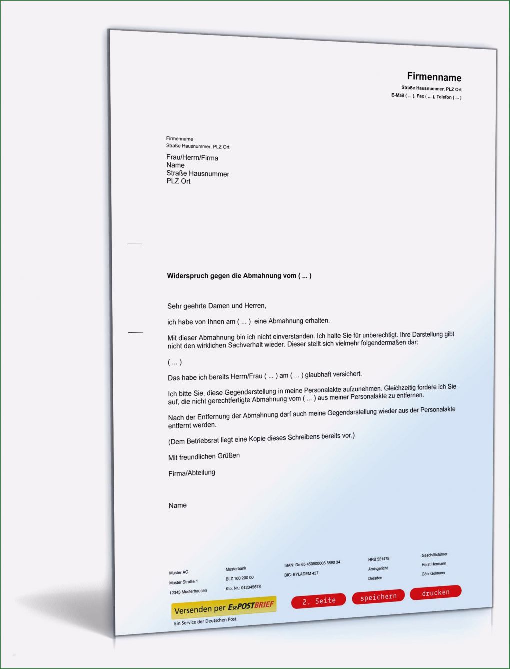 Vorlage Abmahnung Arbeitgeber Wunderbar Gegendarstellung Abmahnung