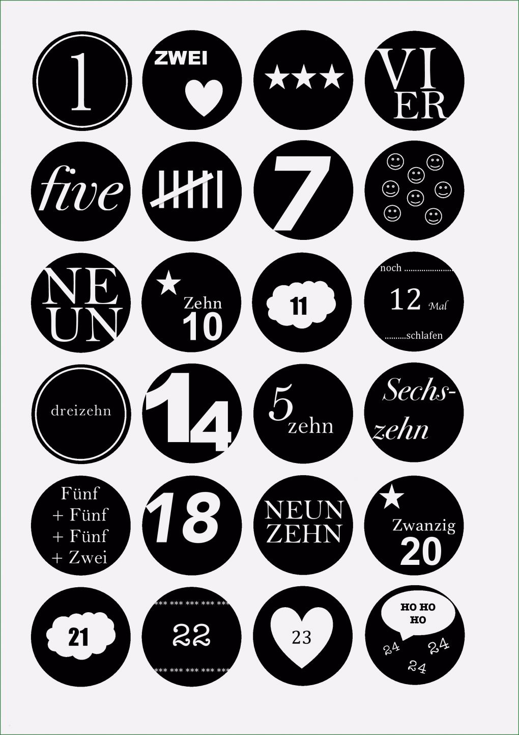 Vorlage Adventskalender Einzigartig Adventskalenderzahlen Kostenlos En Freebie