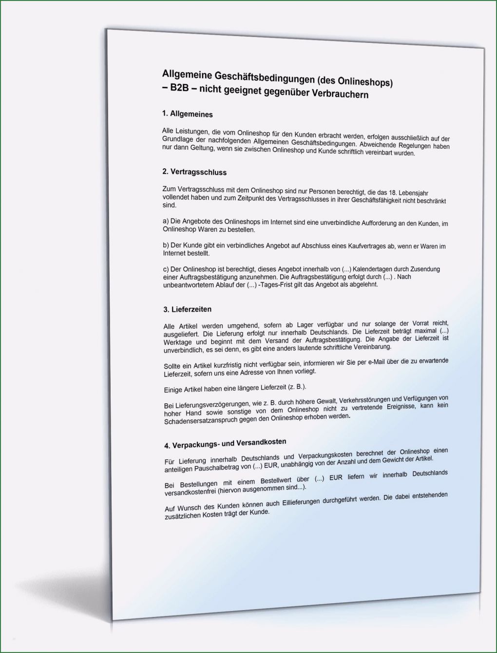 Vorlage Agb Schön Agb Internethandel Zwischen Unternehmern Muster Zum Download
