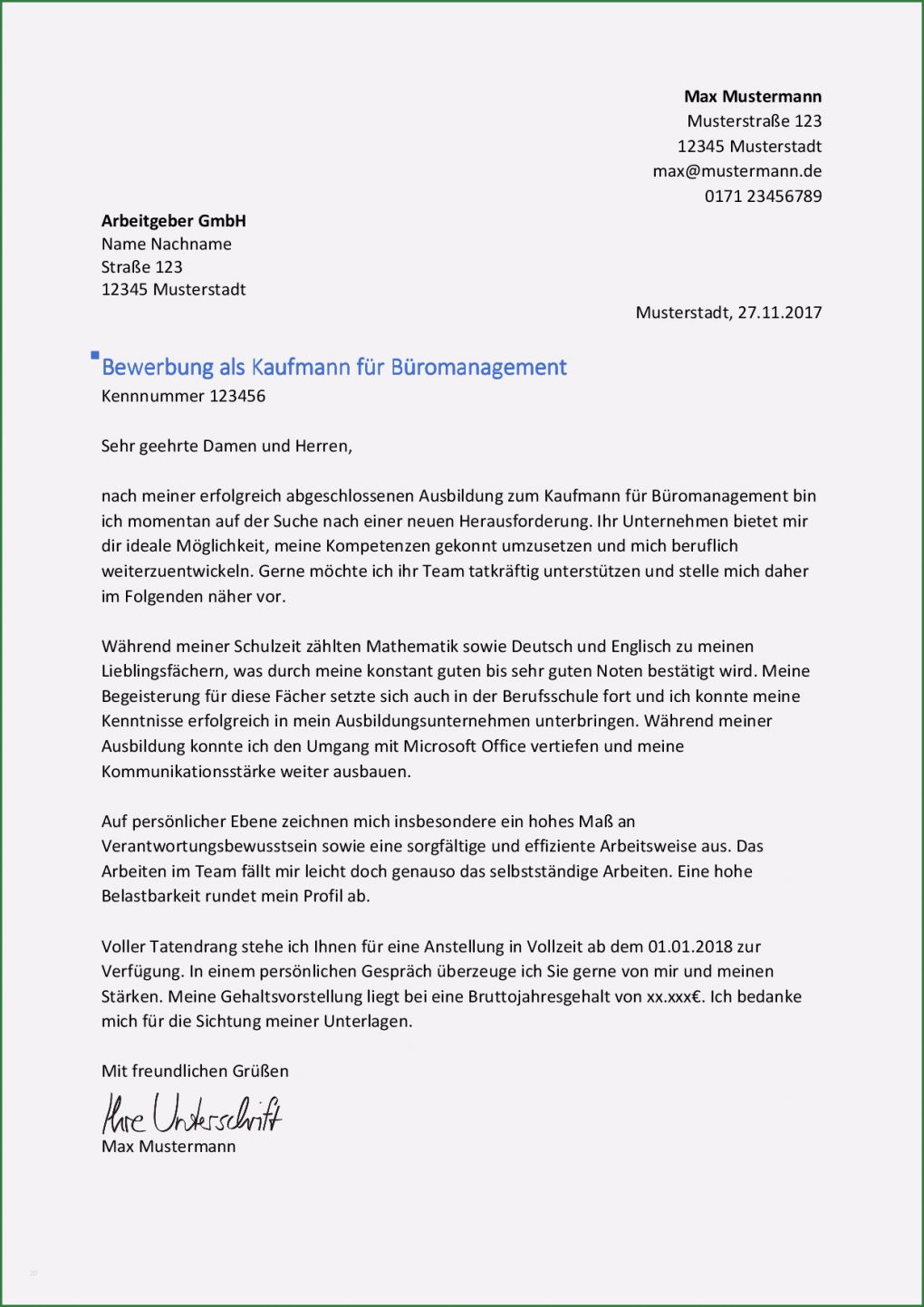 Vorlage Bewerbung Kaufmann Für Büromanagement Großartig Kaufmann Kauffrau Für Büromanagement Bewerbung