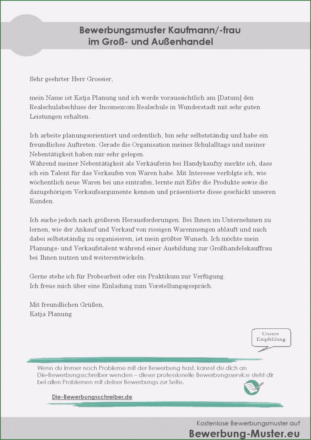 Vorlage Bewerbung Kaufmann Für Büromanagement Hübsch Bewerbungsmuster Kaufmann Frau Im Groß Und Außenhandel