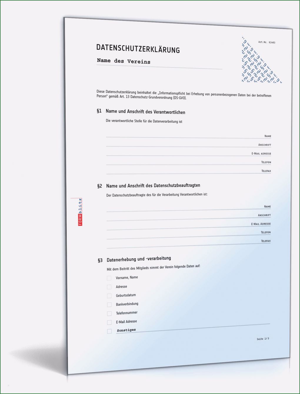 Vorlage Datenschutz Mitarbeiter Erstaunlich Datenschutzerklärung Verein Muster Zum Download