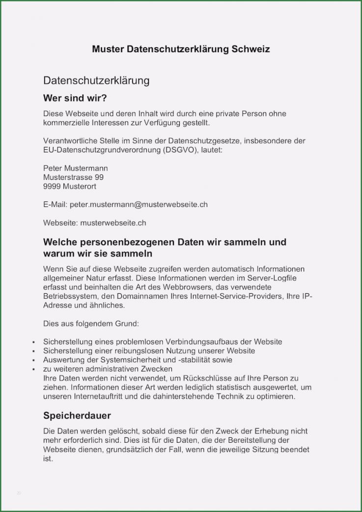 Vorlage Datenschutzerklärung Website Gut Datenschutz Muster