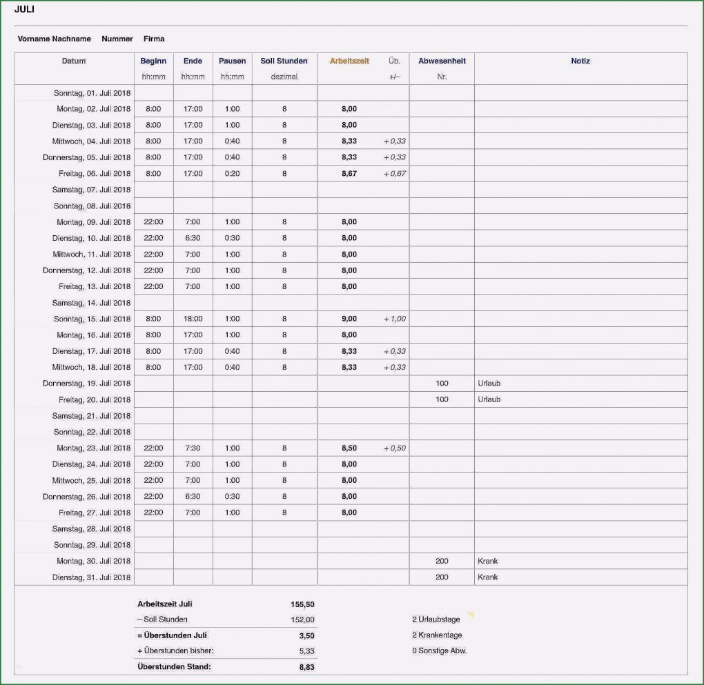 Vorlage Dokumentation Tägliche Arbeitszeit Genial Datev Vorlage Zur Dokumentation Der Täglichen Arbeitszeit
