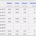 Vorlage Dokumentation Tägliche Arbeitszeit Schön Numbers Vorlage Arbeitszeit Zeiterfassung 2015