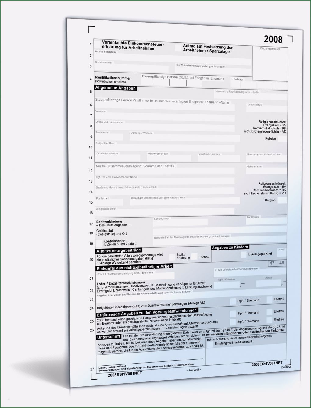 Vorlage Einkommensteuererklärung Angenehm Vereinfachte Einkommensteuererklärung Für Arbeitnehmer