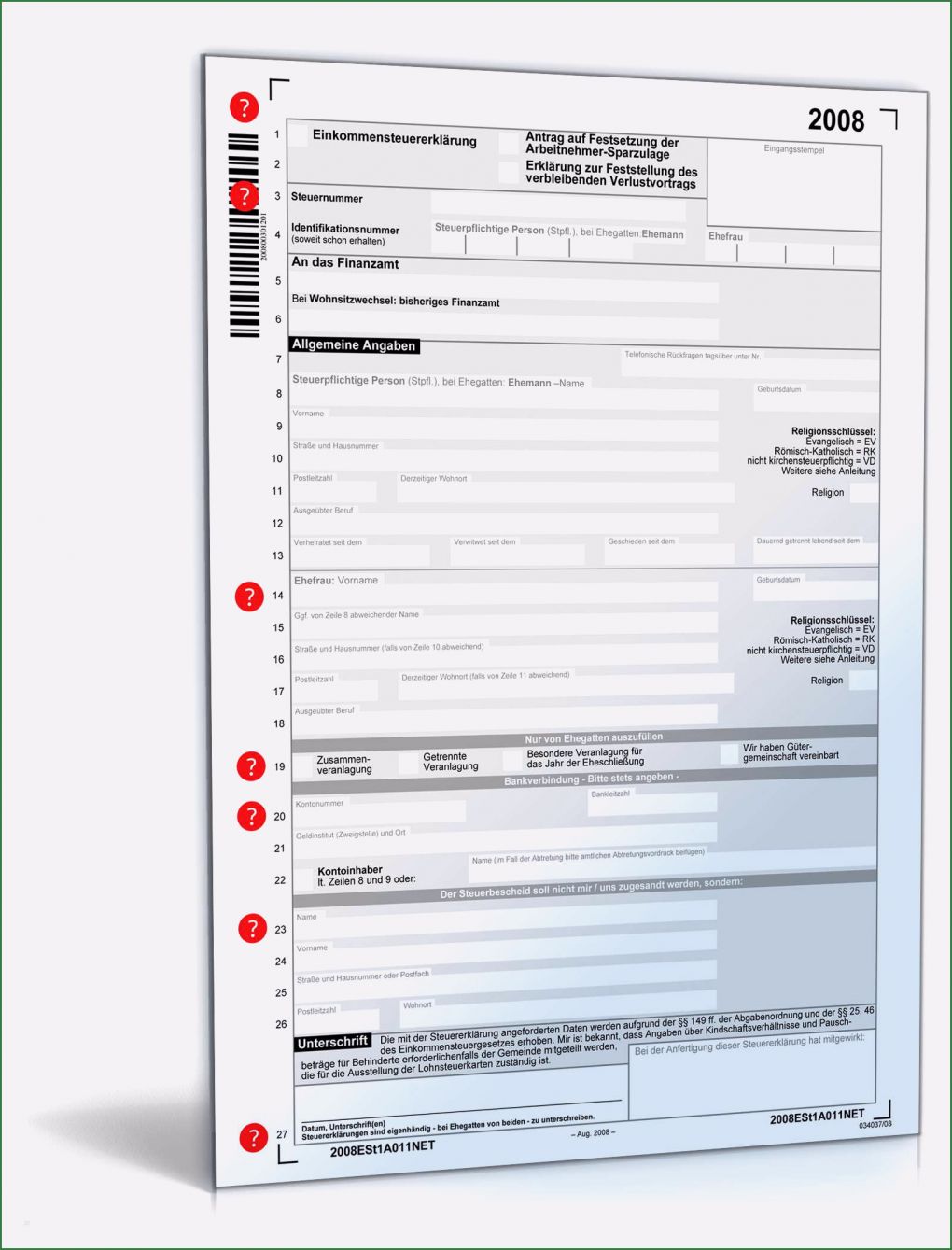 Vorlage Einkommensteuererklärung Beste Einkommensteuererklärung 2008