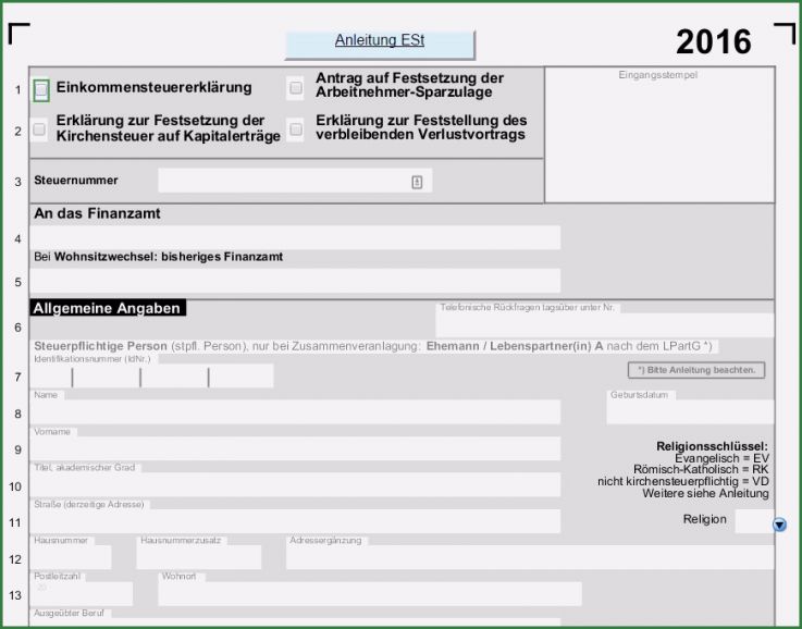 Vorlage Einkommensteuererklärung Fabelhaft Einkommenssteuer 2016 Mit Allen Anlagen Pdf Vorlagen