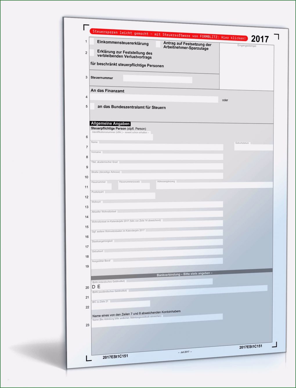 Vorlage Einkommensteuererklärung Großartig Einkommensteuererklärung Beschränkt Steuerpflichtige 2017
