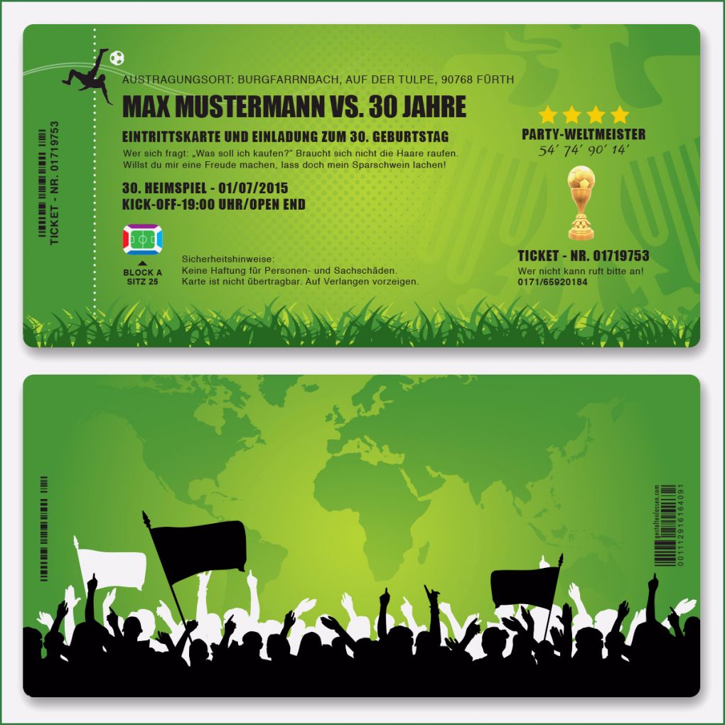 Vorlage Eintrittskarte Fussball Inspiration Einladungskarten Zum Geburtstag Als Fussballticket
