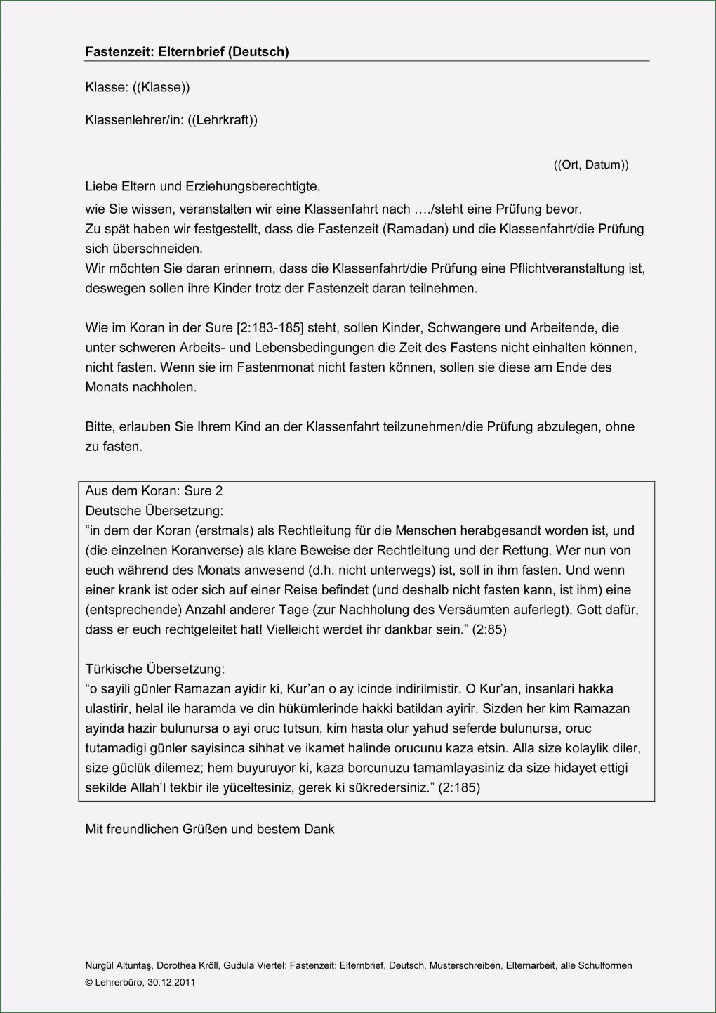 Vorlage Elternbrief Klassenfahrt Best Of Elternarbeit · Arbeitshilfen · Grundschule · Lehrerbüro