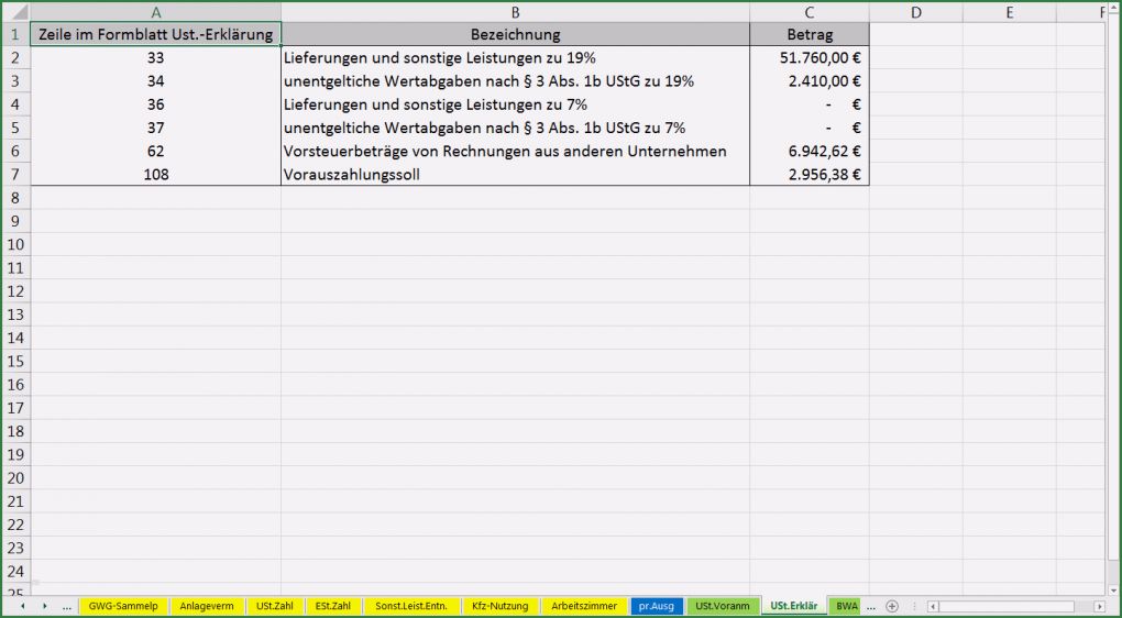 Vorlage Eür 2017 Süß Excel Vorlage Einnahmenüberschussrechnung EÜr Pierre
